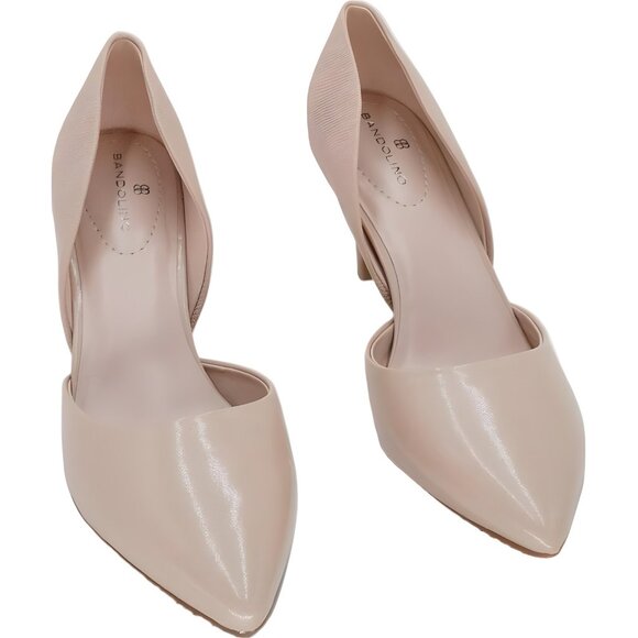 Bandolino Grenow D'Orsay Pointed Toe Pumps Beige Lizard Texture US 8M - Picture 1 of 6